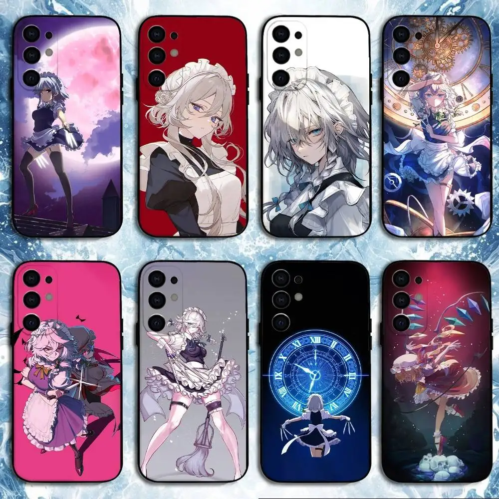 

Sakuya Izayoi T-Touhou Phone Case For Samsung S25,S24,S23,S22,S21,S20,Plus,Fe,Lite,Others Black Cover