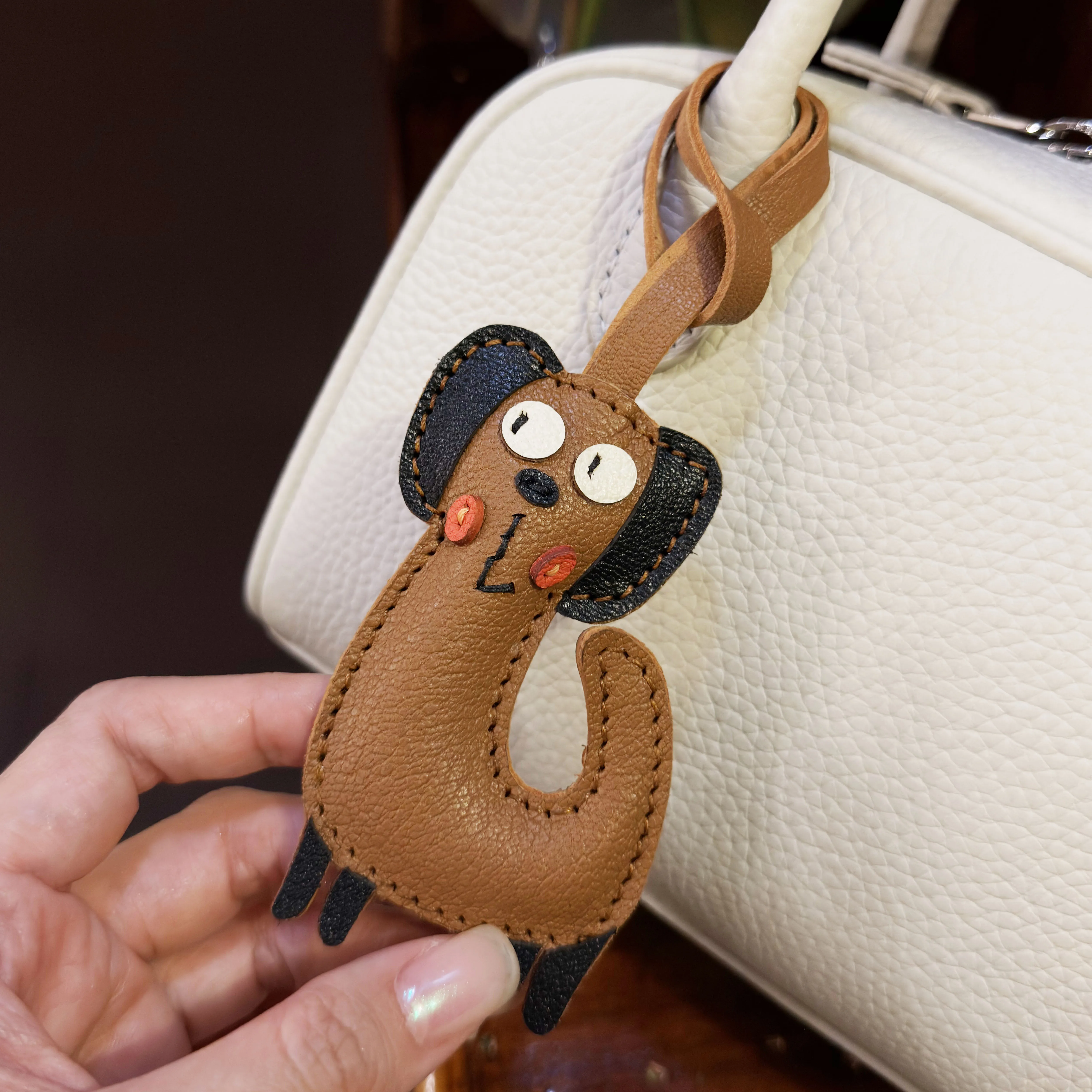 Cow Leather Bag Pendant High-end Exquisite Decoration For School Bag Backpacks Accessories Bag Charm