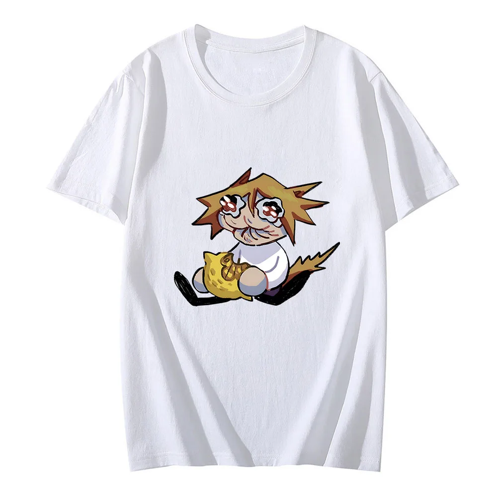 Melty Blood Neco Arc Cartoon T-shirts for Men Aesthetic Shirts 100% Cotton High Quality Tshirts Unisex Short Sleeve Loose Tees