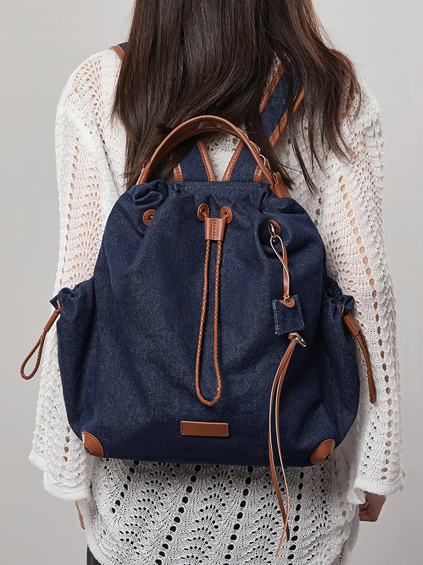 

2026 Новый женский рюкзак, большой вместительный компьютерный рюкзак, легкие дорожные холщовые студенческие рюкзаки на шнурке