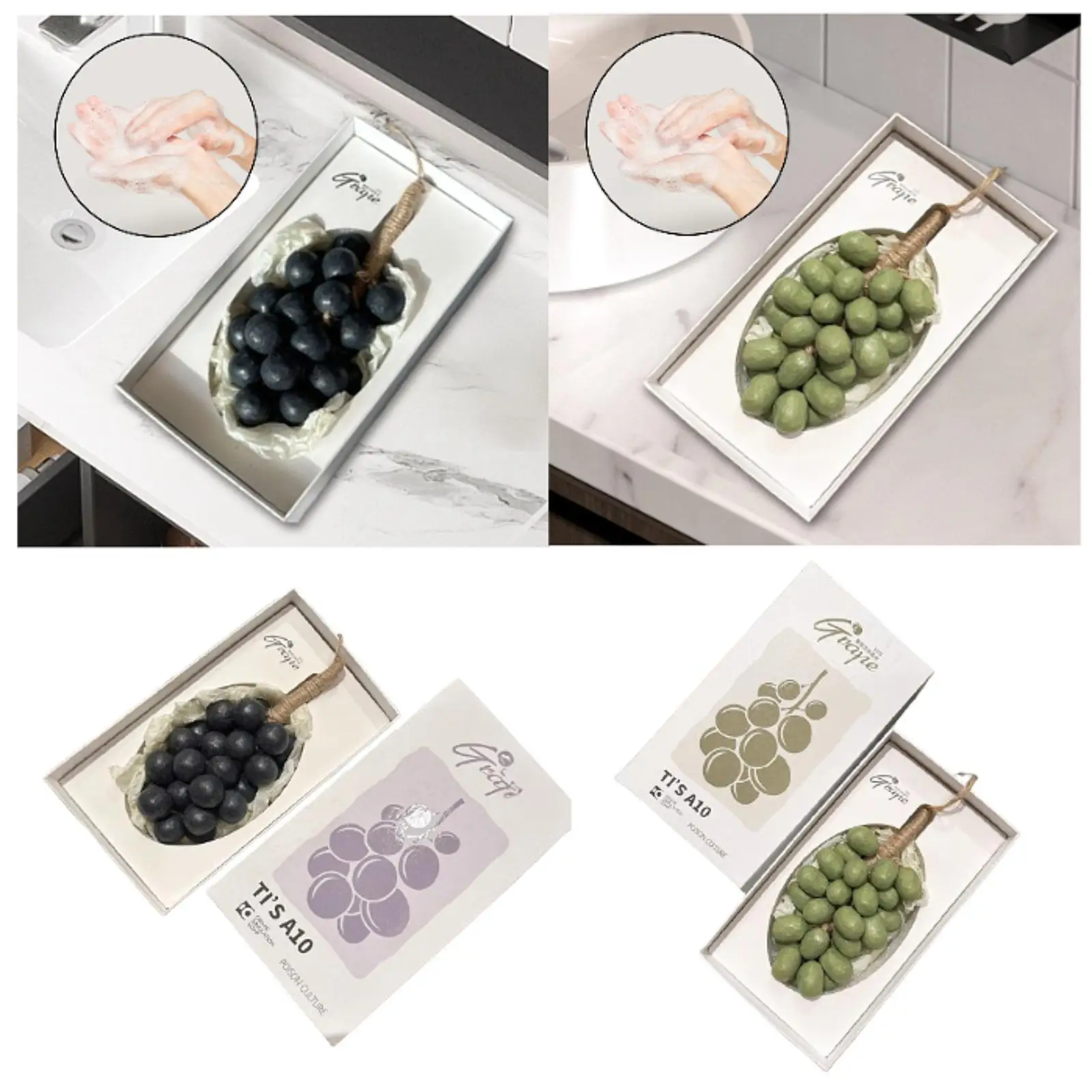 

Grape Shape Soap Deep Cleansing Birthday Gift Hanging Decoration Handmade Soap for Daughter Body Wash Face Family