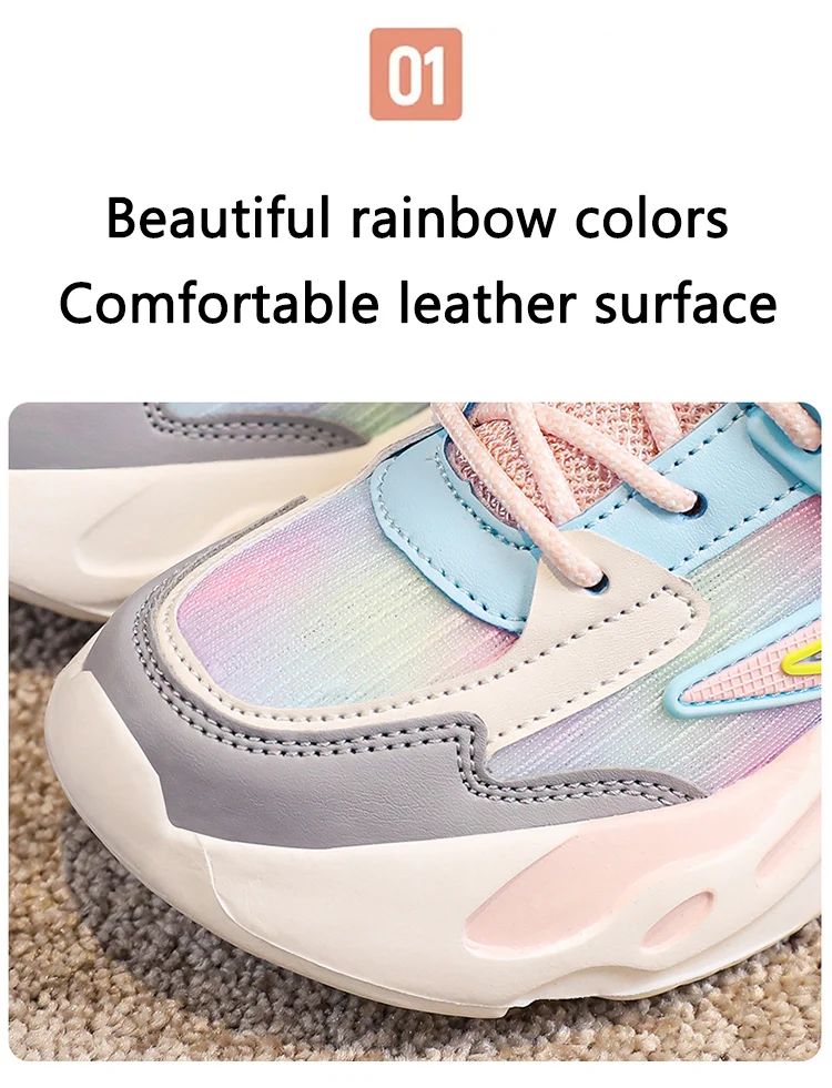 Mode Kinder Schuhe Mädchen Turnschuhe Schule Sport Sommer Mesh Atmungsaktiv Für Kinder Tennis Casual Schuhe – Detail 3
