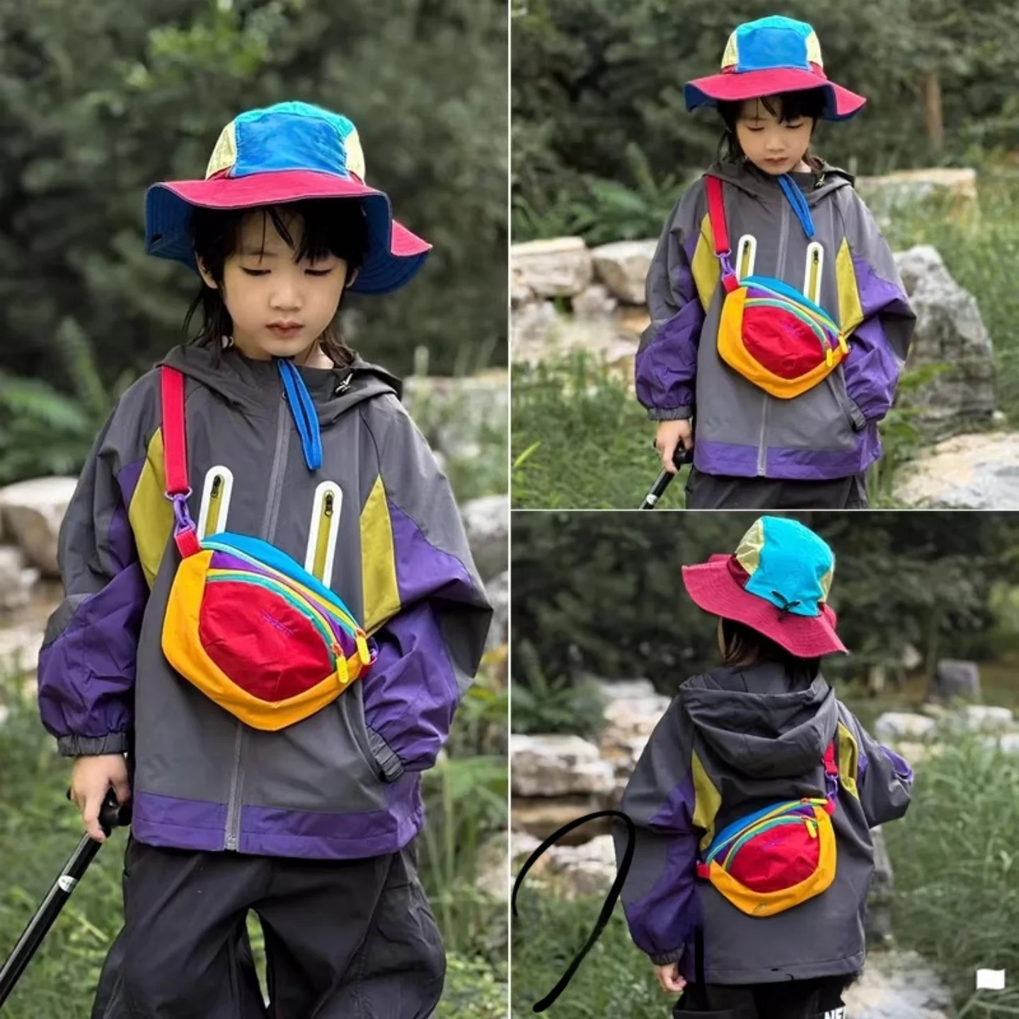 cool-children's-crossbody-bag-unisex-outdoor-travel-single-shoulder-coin-purse-casual-style-soft-nylon-material-dumpling-shape