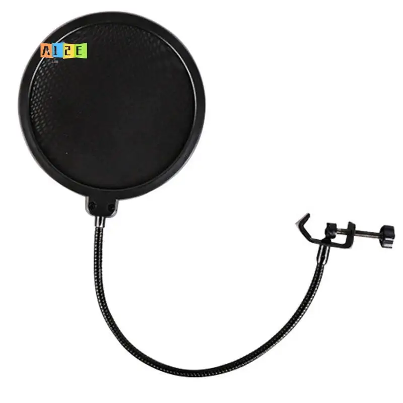 A12E-Double Layer Studio Microphone Filter Flexible Wind Screen Mask With Mic Windproof Cotton