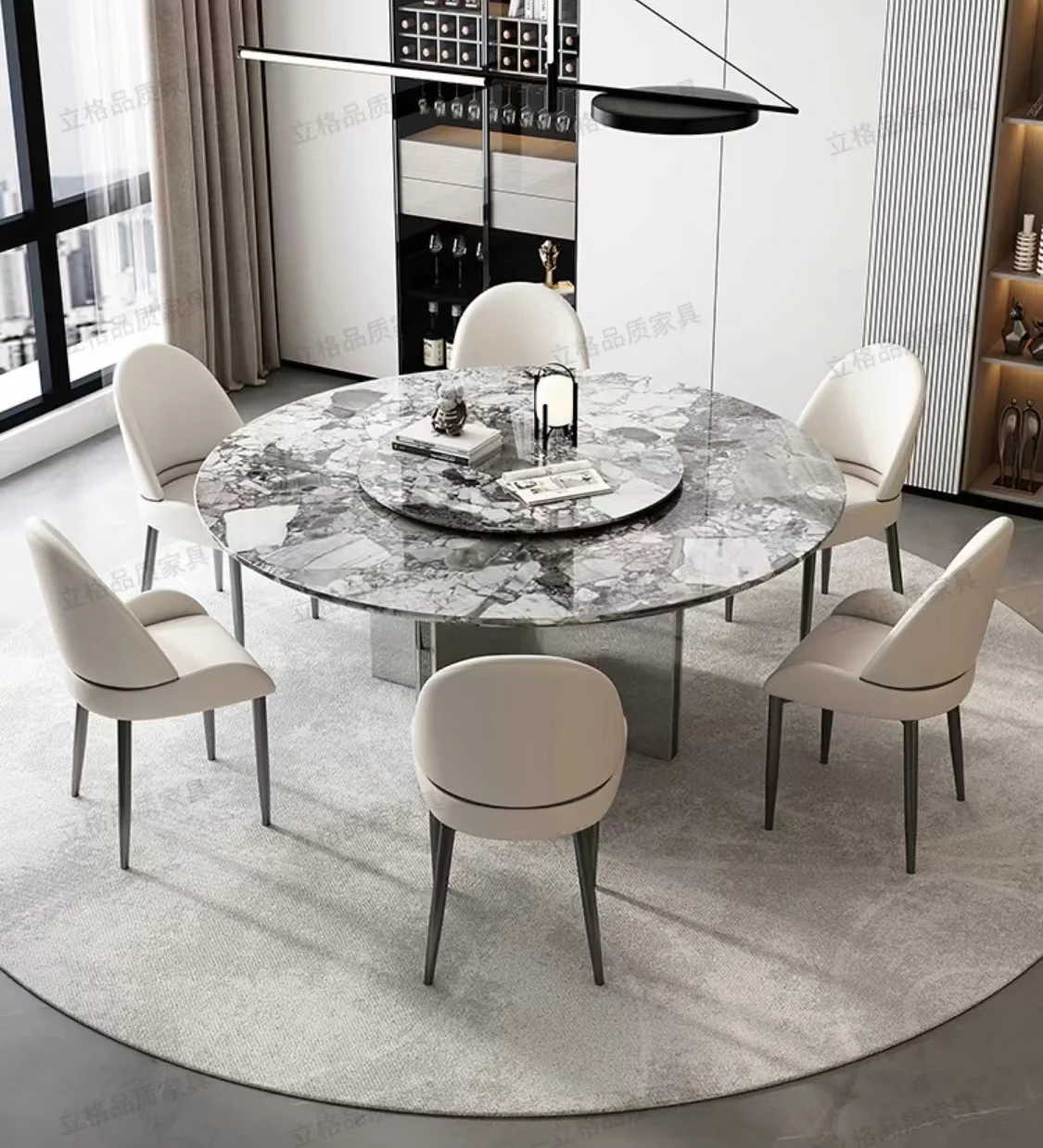

Luxury Restaurant Furniture Sitting Dining Table and Chairs Set for 8 Seater