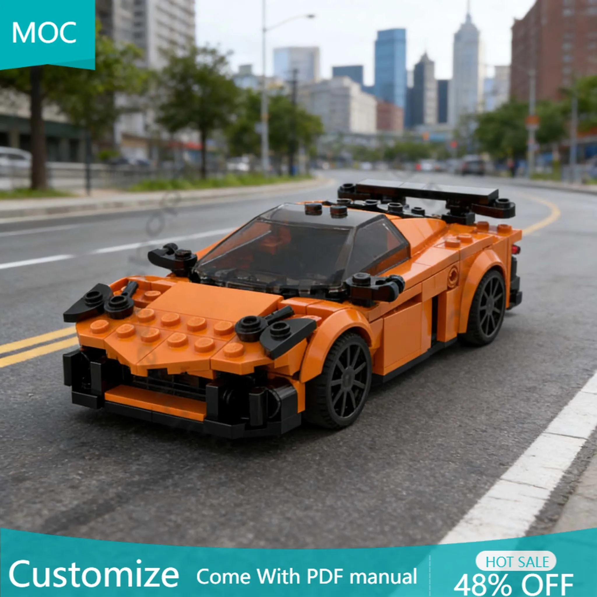 

282 PCS Build Your Dream Car Aventador SV (76918 alt) MOC Customize Modular Building Block Brick Creative DIY Festival Toy Gift