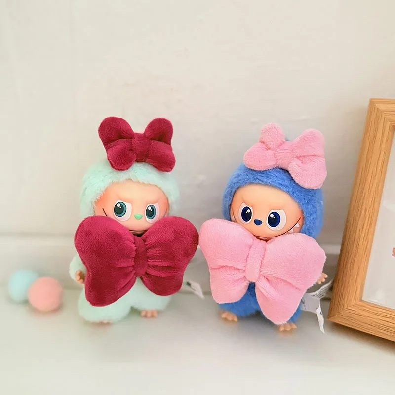 

10cm Mini Labubu 4.0 Doll Clothes 4th-Gen Labubu Pink Red Angelic Bow for Mini Labubu Accessories