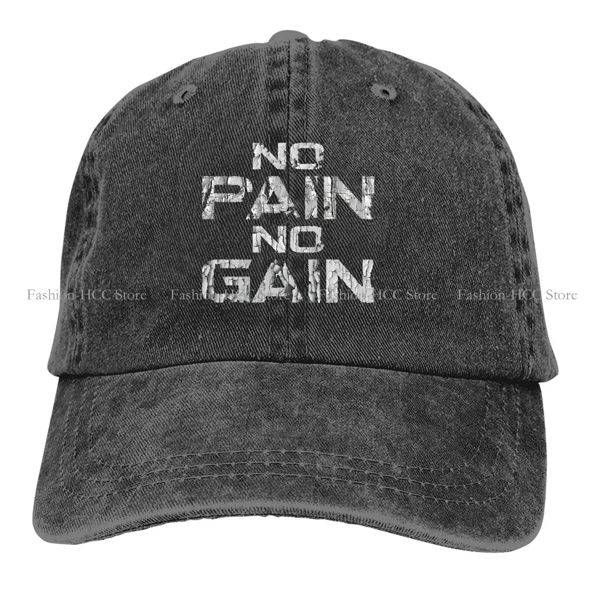 No Pains No Gains Multicolor Hat Peaked Cap Vintage Personalized Visor Protection Hats