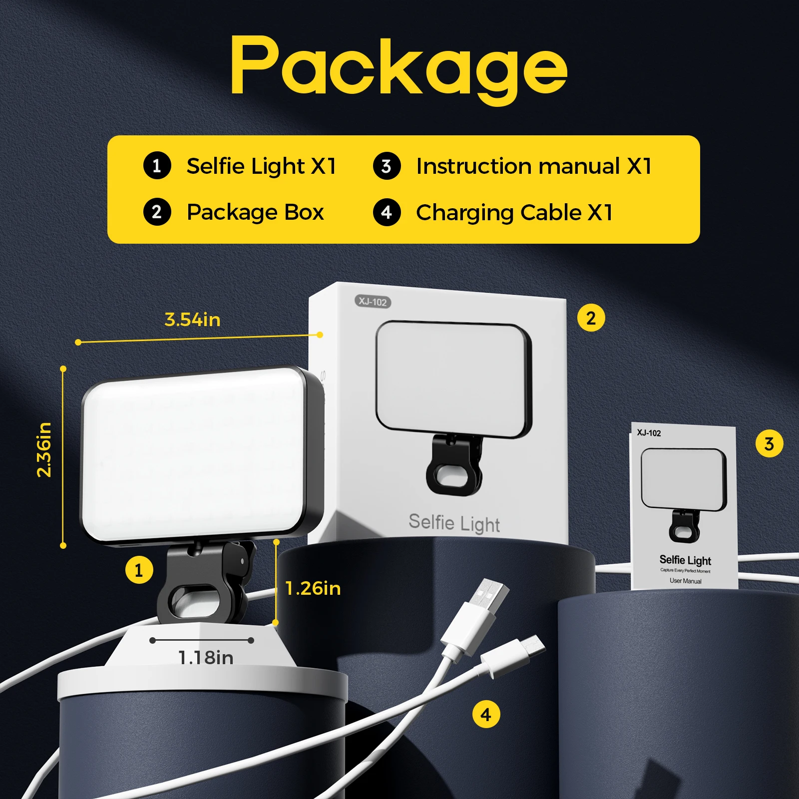ضوء سيلفي LED لهاتف iPhone وسامسونج وiPad للهاتف المحمول والكمبيوتر المحمول ومشبك حلقة فلاش ملء ضوء مصباح تصوير فيديو للصور #5