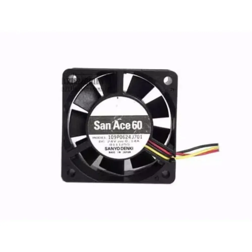 

Вентилятор охлаждения Sanyo Denki 109P0624J701 DC 24V 0.14A 60x60x15мм, 3-проводной