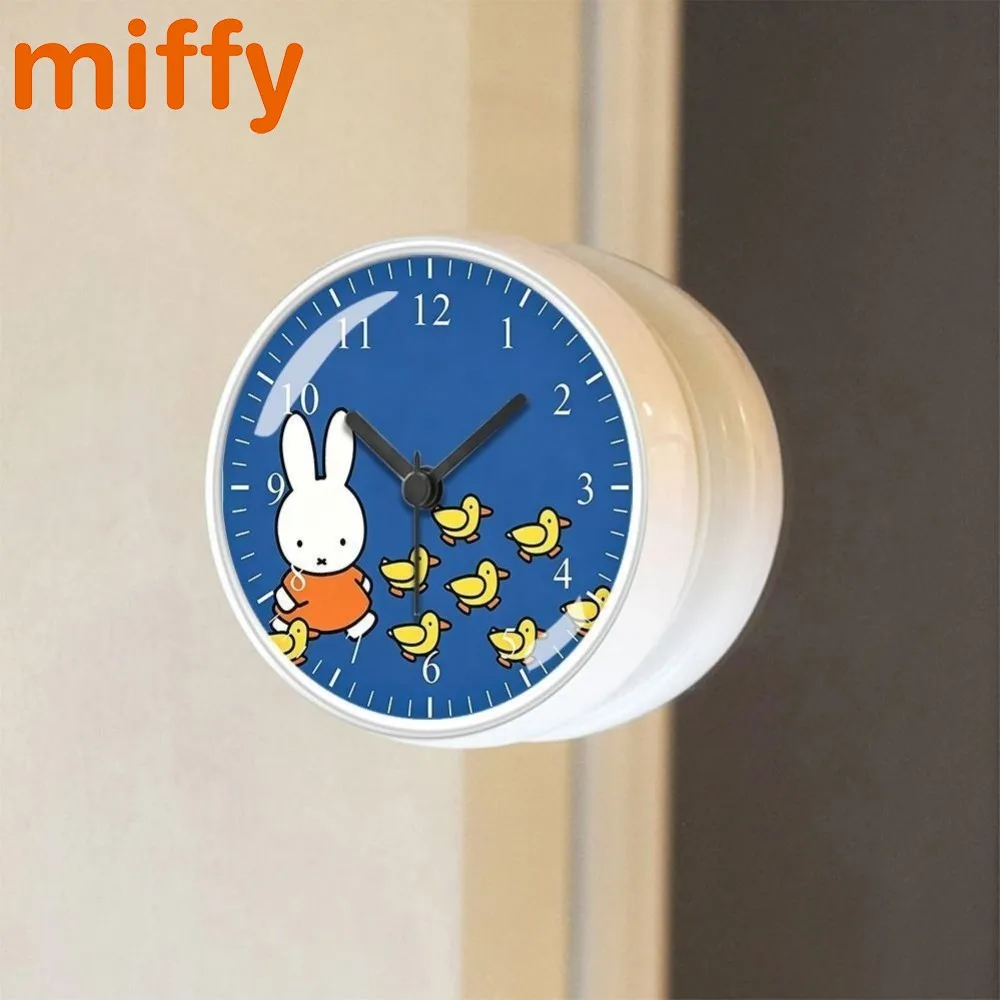 Kawaii Miffy Niedliche Badezimmeruhr Cartoon-Kaninchen-Druck Haushalt Duschraum Wasserdichter Antibeschlag-Spiegel Dekoration Freundesgeschenk