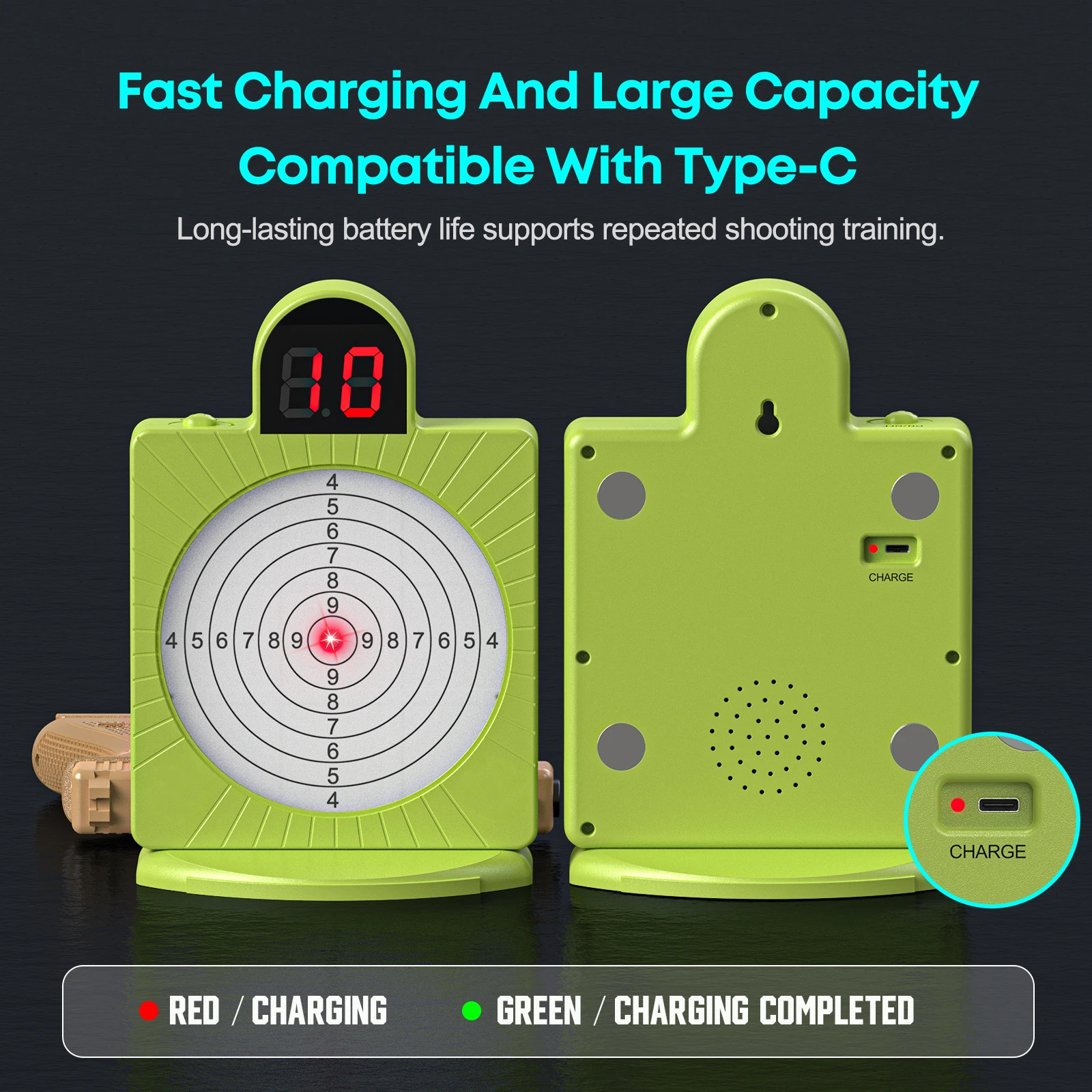 

Лазерная мишень Dry Fire с 7 кольцами, стабильное лазерное распознавание, защита от помех света.