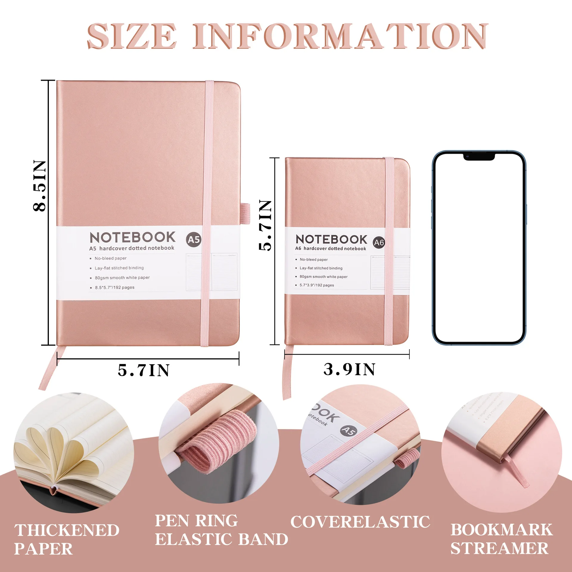 A5 Strap Notebook Business Notepad Foreign Trade Cross-Border Small Book Wholesale A6 Portable Book Office Stationery