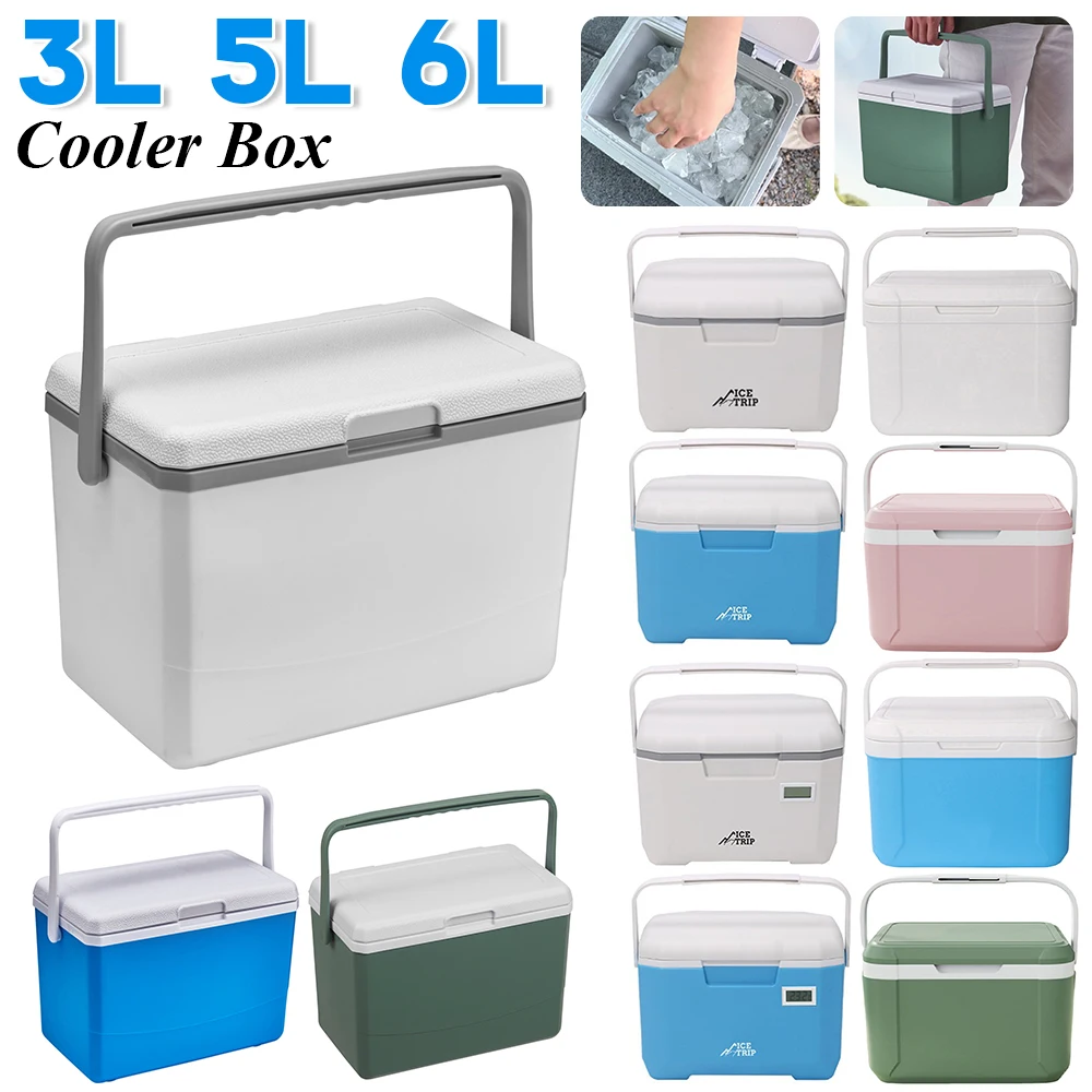 3/5L Camping Cooler Box Heat Preservation Car Refrigerator Large Capacity Camping Fridge Ice Cooler Cooling Beverage Storage Box