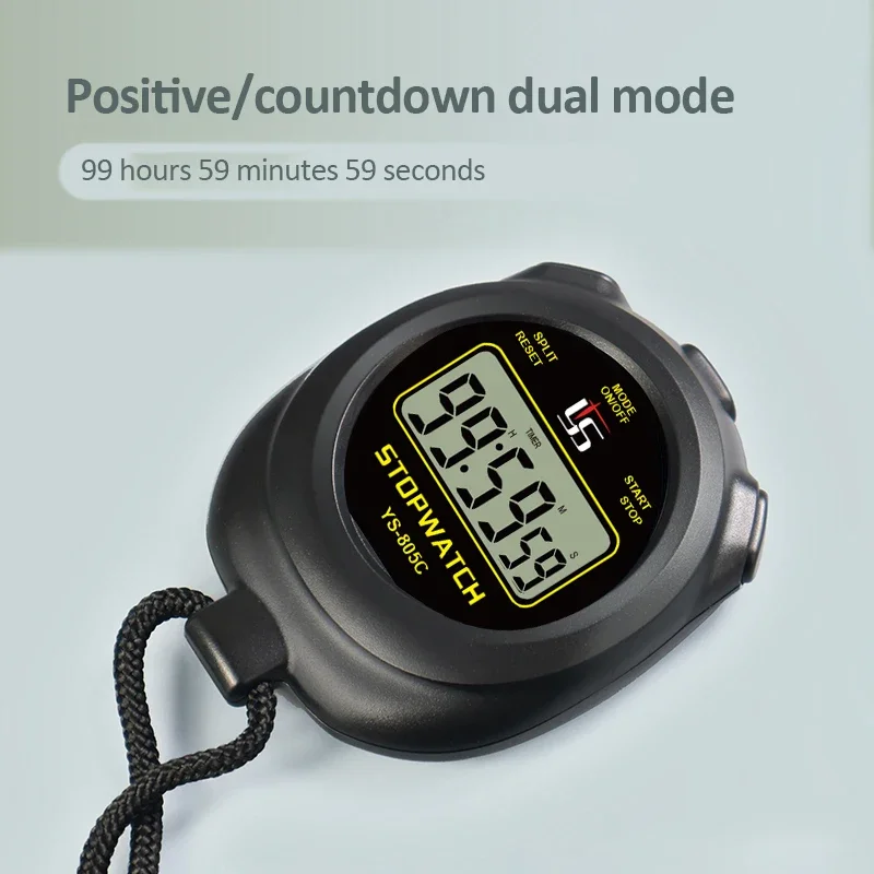 YS-805C Professional Handheld Digital Stopwatch Timer Outdoor Sports Training Timer 0.01s Precision Timer with Shutdown Function