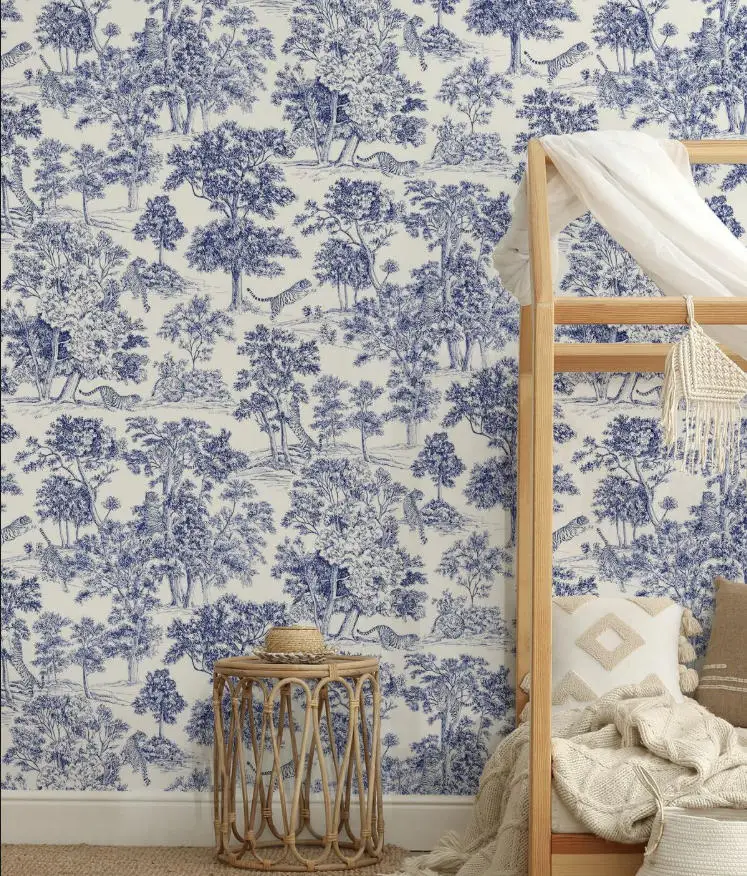 Mural de animales tropicales del sudeste asiático, papel tapiz de hoja de plátano, material de pintura al óleo, papel tapiz 3d sin costuras