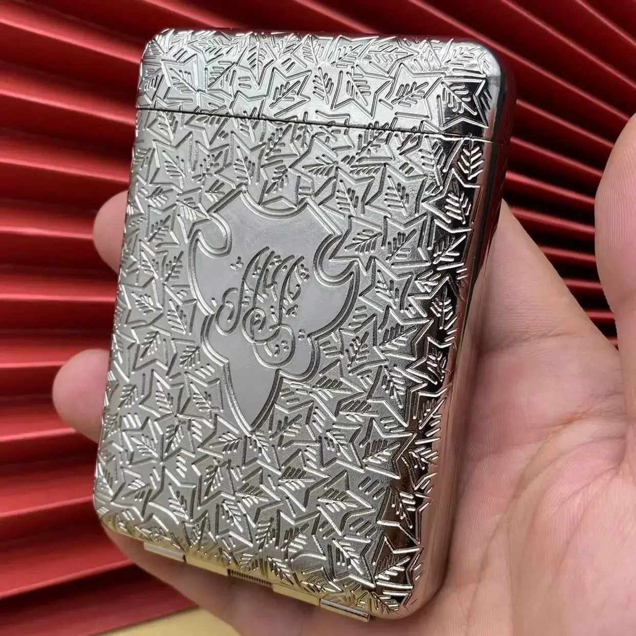 Vintage Engraved Cigarette Case, Shelby Container, Pocket Holder, Cigarette Organizer, Gift Box for Men