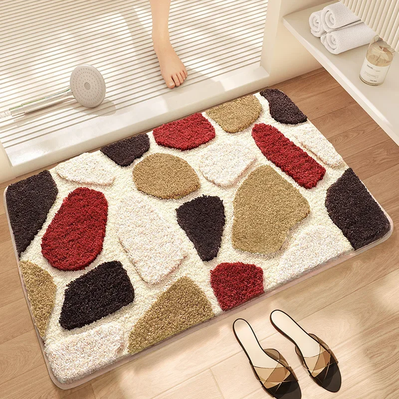 Bath Mat, Plush Anti Slip Pad, Quick Water Absorption, Dry Cleanable, Toilet Pad, Soft and Comfortable, Easy Use in The Bathroom