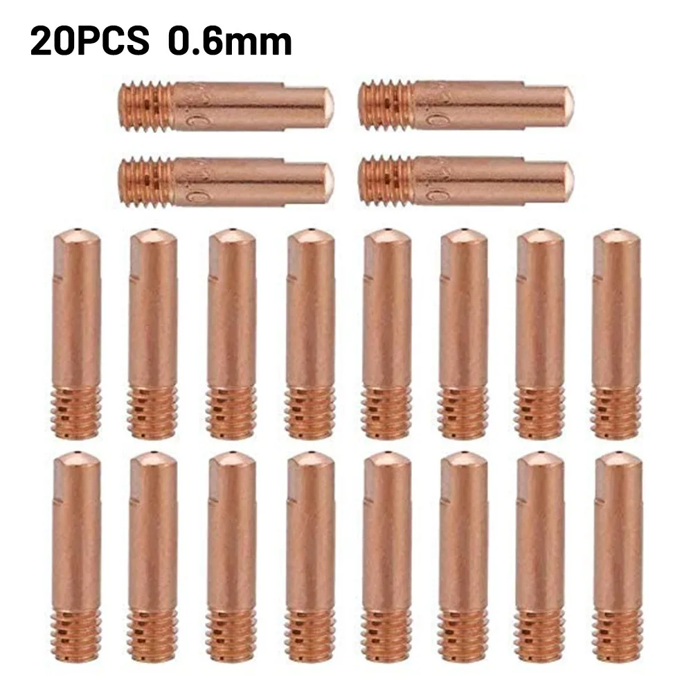 20pcs MB15AK Welding for contact Tips for MIG for torch Consumables with 1mm Tip Diameter and for m6 X 25mm Thread for
