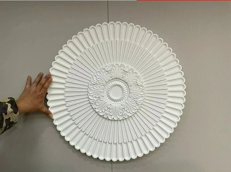 Factory Direct 2026 French PU light panel European lamp pool ceiling decoration material imitation gypsum holder shape engraving