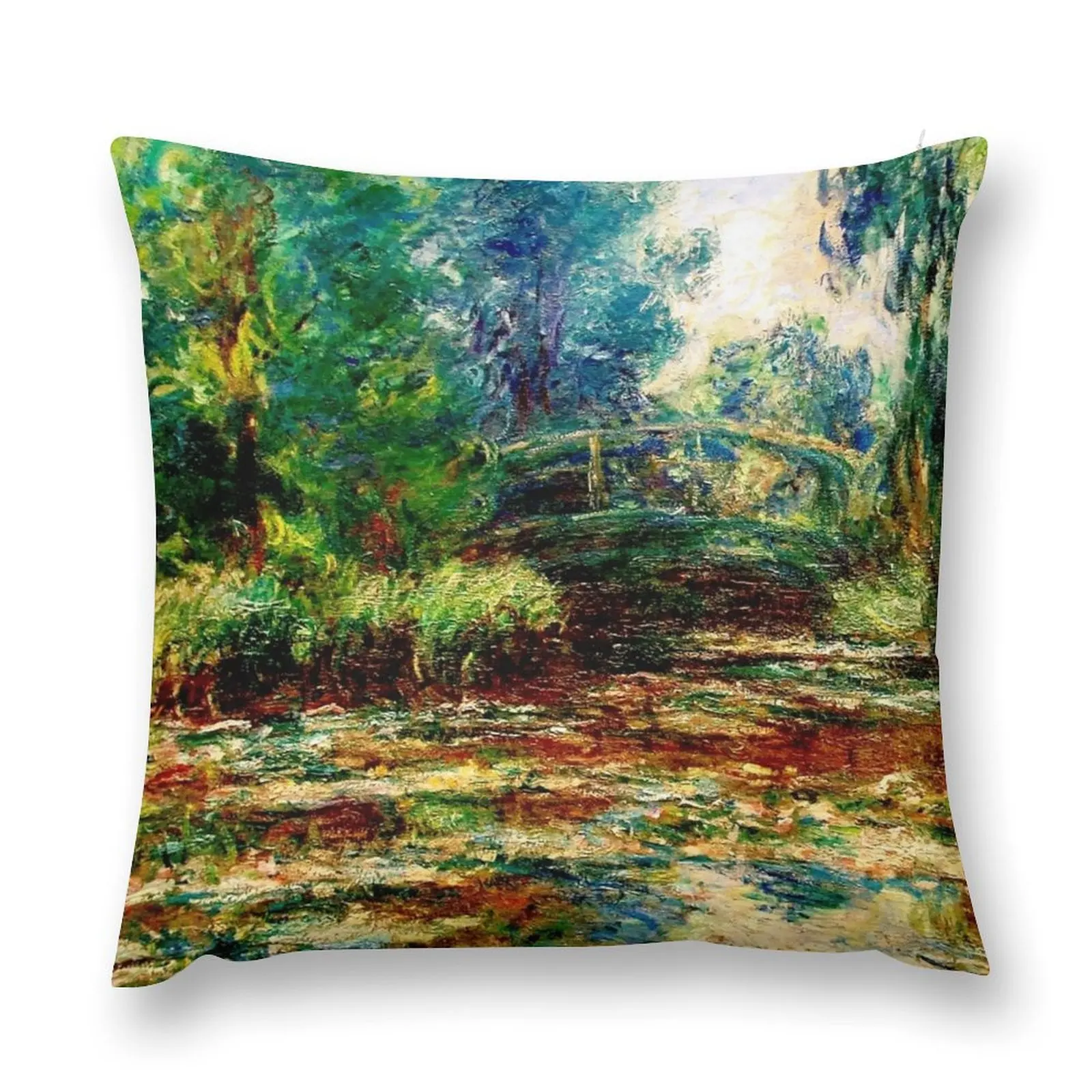 

Claude Monet Water Lily Pond and Bridge Monet's Garden Throw Pillow Sofa Pillow Cover pillow