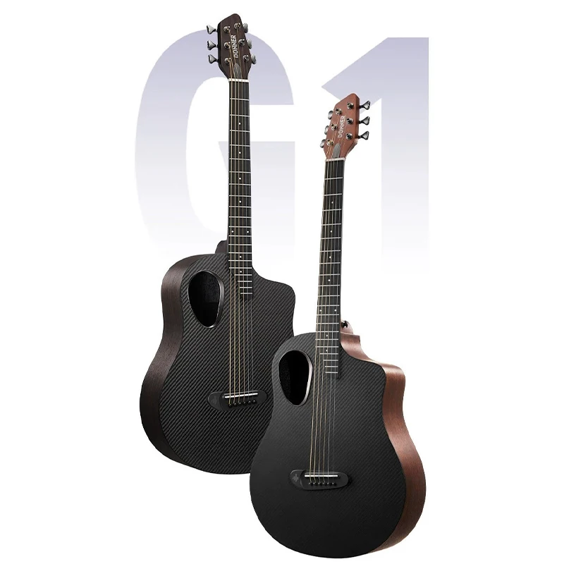 38 Inch RISING G1 Carbon Fibre Folk Guitar Beginner Girl Student Novice Boys Musical Instrument for Beginner Players