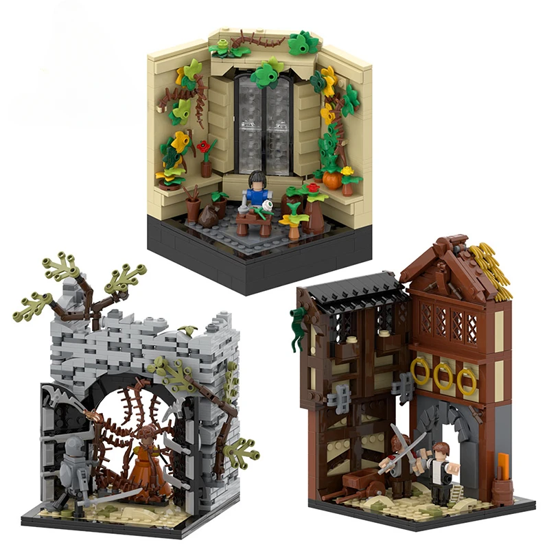 MOC Game Scene Medieval Architecture Building Block Kits Witchered Yennefer and Law of Surprise Model DIY Kids Puzzle Toys Gift