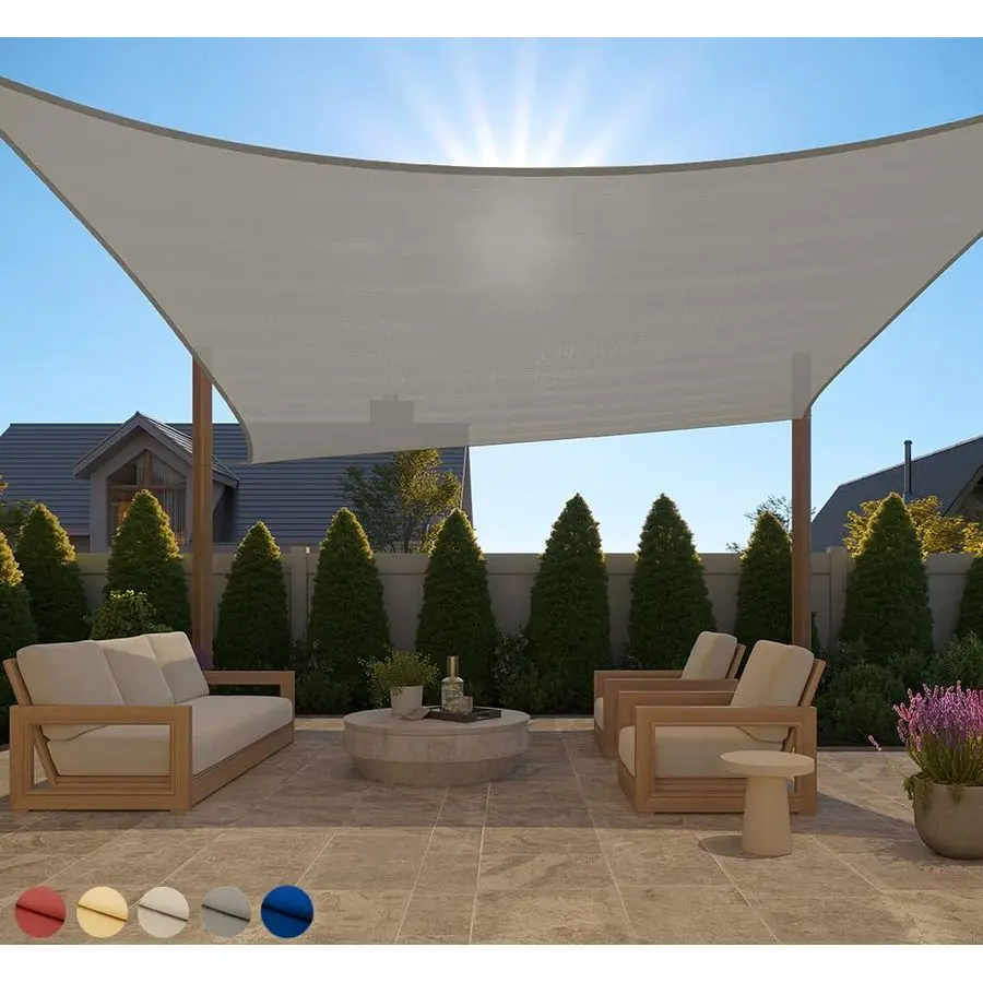 

Прочный солнцезащитный тент, защита от УФ-излучения, устойчивый к выцветанию, разрывам и ржавчине, прямоугольный навес, изогнутые края, блокируют солнечный свет, воздухопроницаемый.