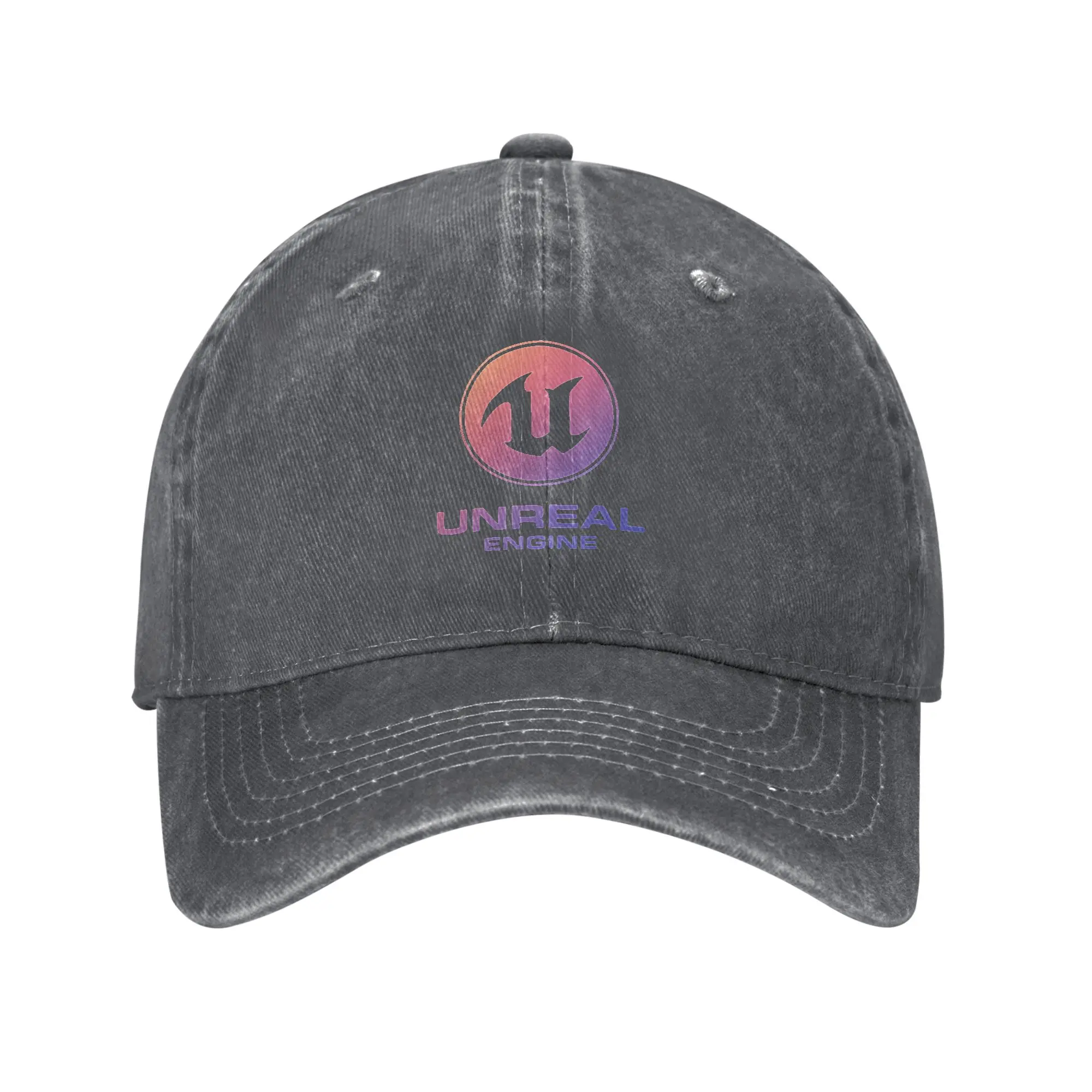Fashion Unreal Engine Gradient Logo baseball cap  Denim Fabric Baseball Cap Hats For Women
