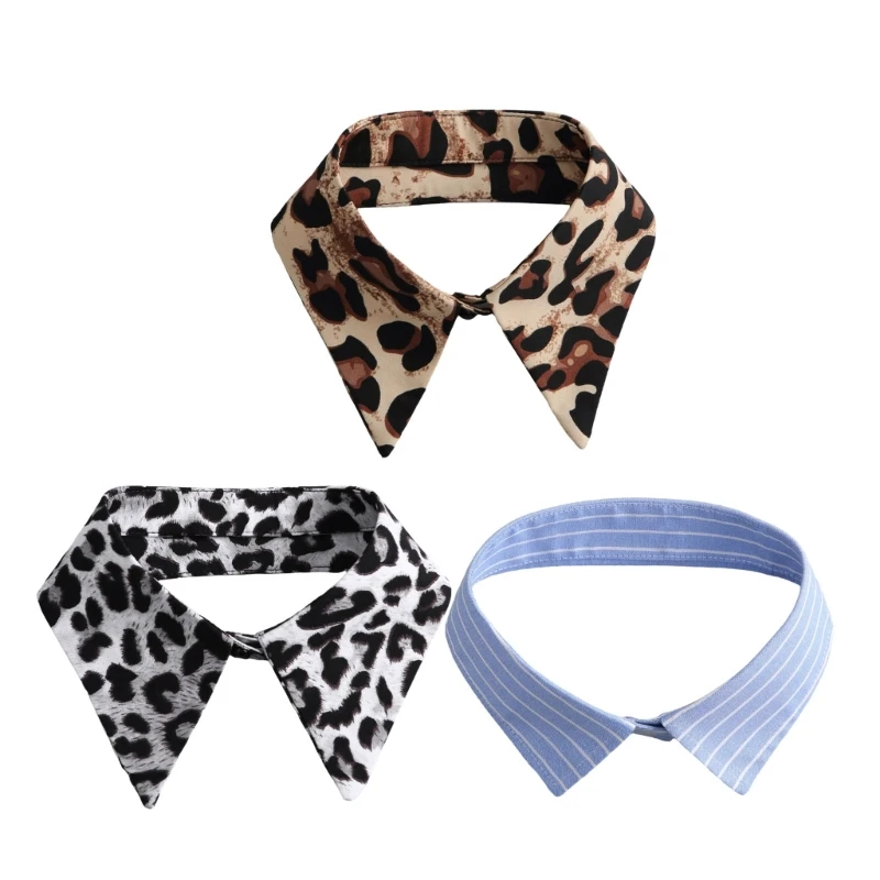 

A2ES Trendy Detachable Shirt Collar Unique Leopards Pattern Collar Casual Collar