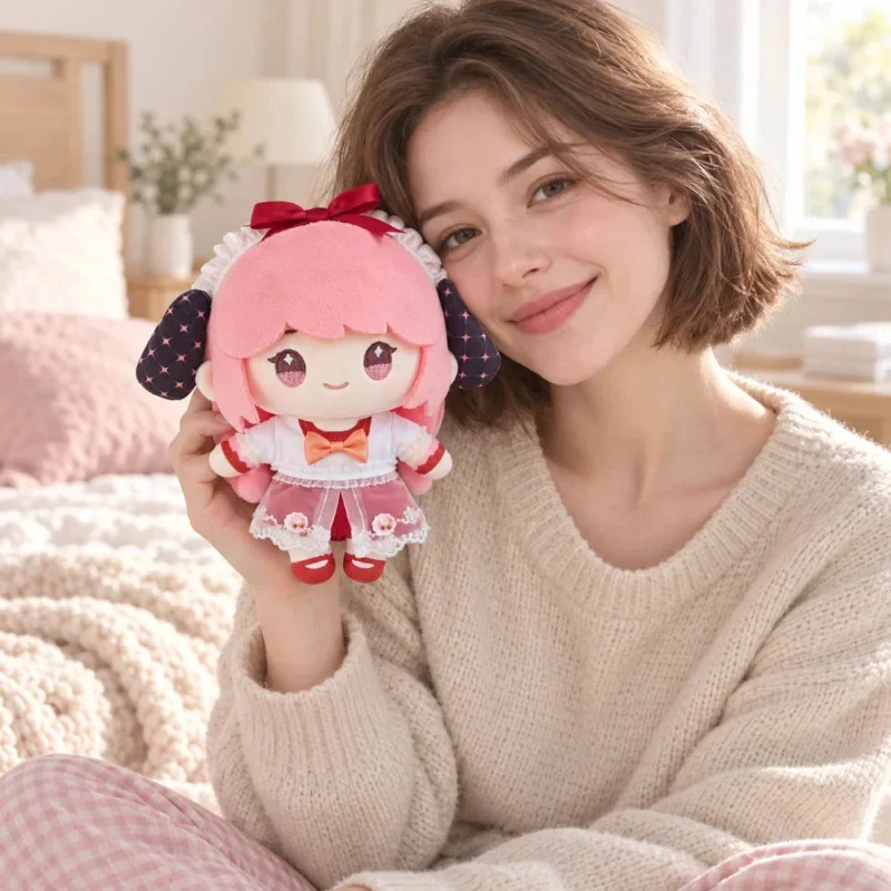 Cute Infinity Nikki Character Cotton Doll Pink Pendant Anime Game Bag Charm Room Decor Collectible Birthday Gift For Fans Girls