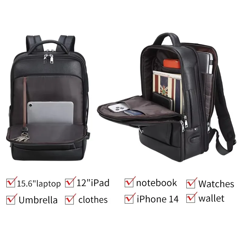 

Рюкзак для ноутбука из натуральной кожи с узором личи, мужской рюкзак унисекс, натуральный дорожный рюкзак для женщин