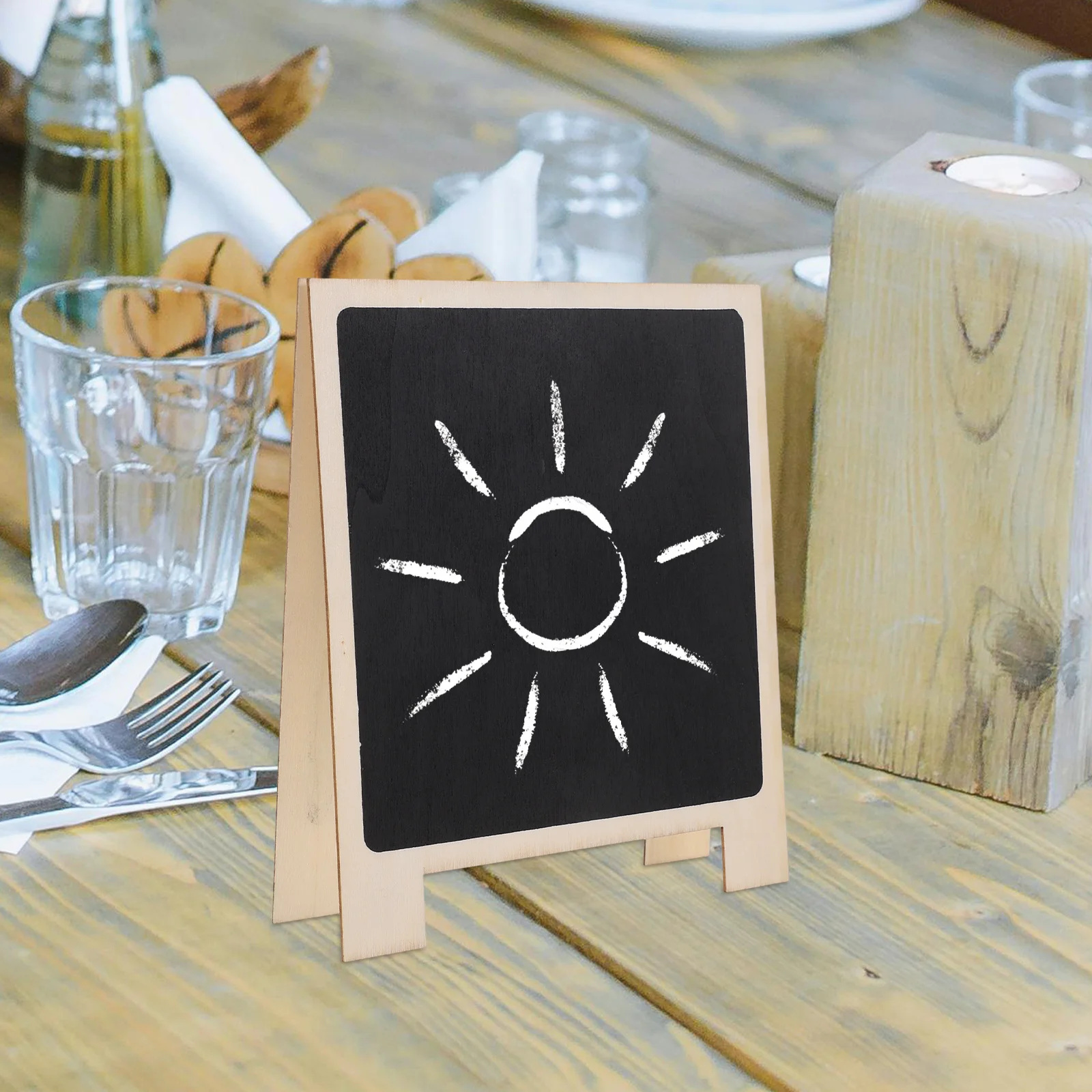 

3pcs Mini Chalkboard Signs Double Sided Wood Base Small Blackboard Message Board Table Decor Wedding Party Plant Label Reusable