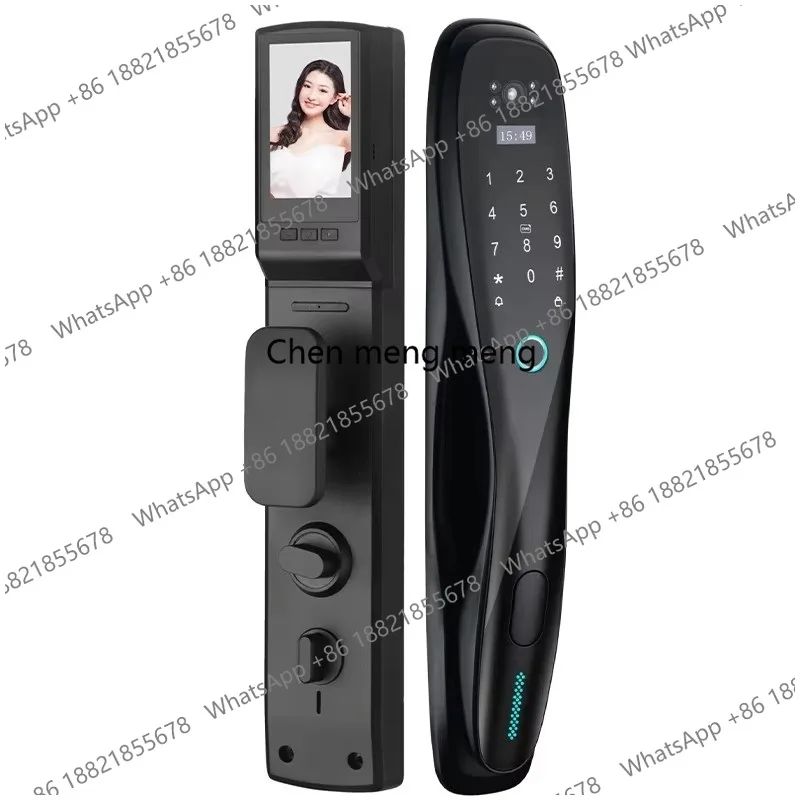 Wifi Outdoor Face Recognition Door Lock System Fingerprint Rf Id Card Keyless Smart Lock Camera Video Capture Rechargeable