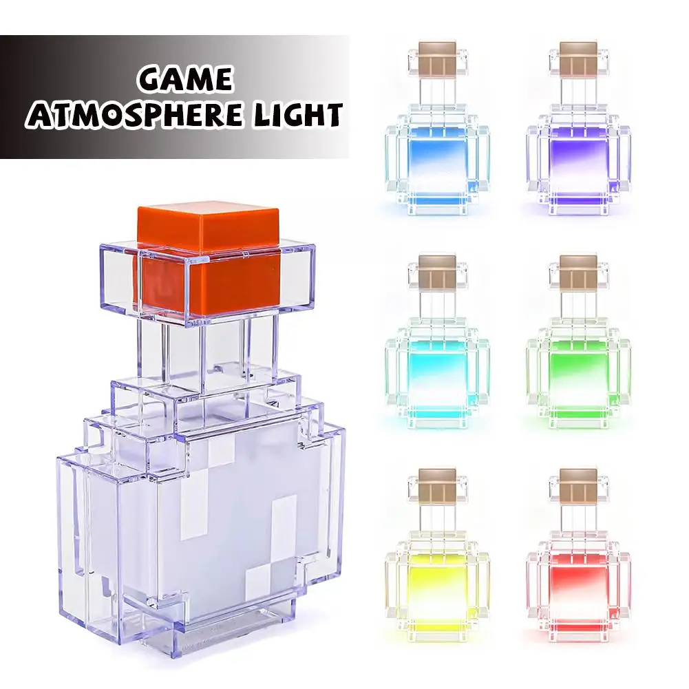 Mini Lámpara Nocturna con Diseño de Botella de Medicina Líquida que Cambia de Color, Recargable Tipo C, Decoración para Sala de Juegos, Juguete de Regalo