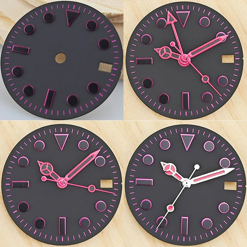 

28.5mm Watch Dial + Hands, No Luminous Watch Face, for NH34/NH35A/4R35 Movement Single Calendar NH35 Dial GMT NH34 Pointers