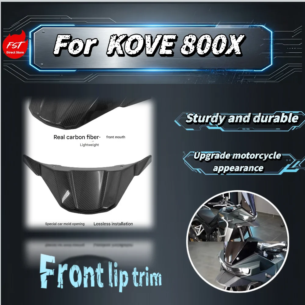 

For KOVE 800X Carbon Fiber Beak Front Fender Dry Carbon Front Lip Direct Fit Lightweight Modified Accessories