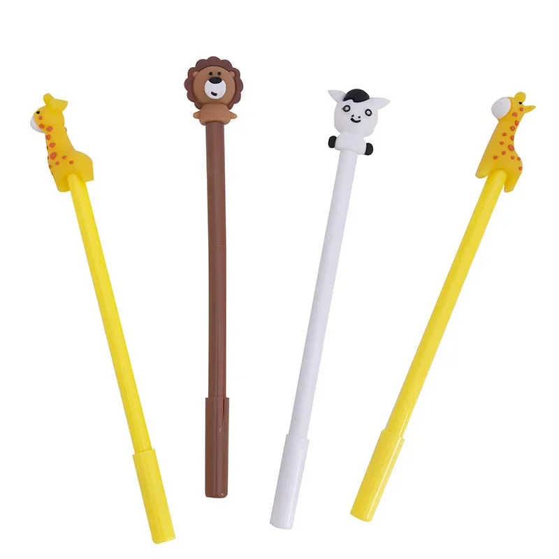 

50 шт., креативная ручка для студентов с изображением льва и животных, черная, 0,5 мм, гелевые ручки для студентов, канцелярские принадлежности, каваи, школьные принадлежности