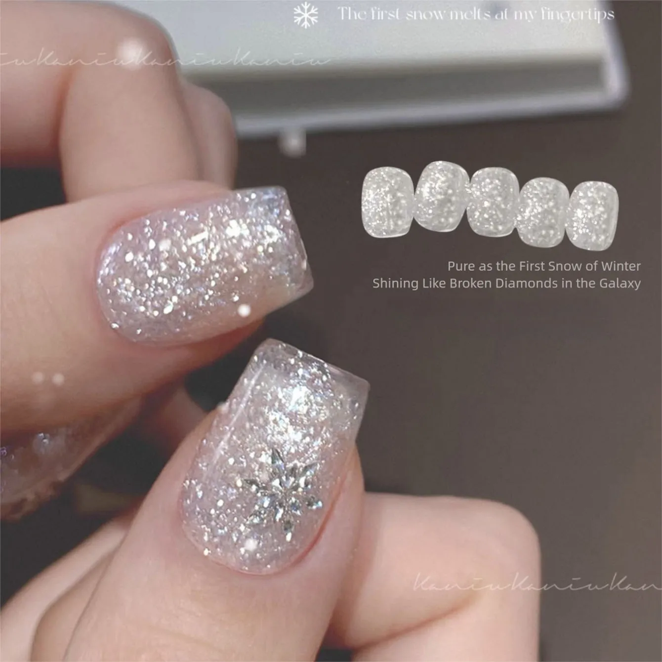 MIANEL 10ML Snowflake Fine Glitter Gel Nail Polish Summer Nail Art Super Glossy and Brightening Multi-purpose Nail Polish