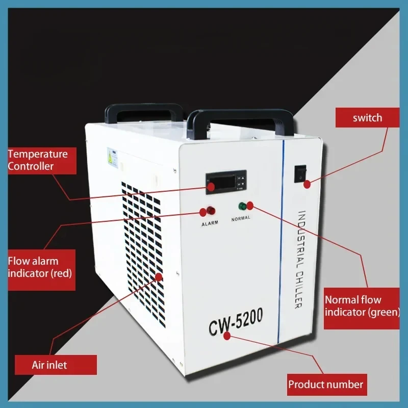 الذعر شراء المبرد CW-3000 CW-5200 6L 8L ل CNC المغزل 60 واط 80 واط آلة القطع بالليزر CO2 أنبوب الليزر معدات التبريد #5