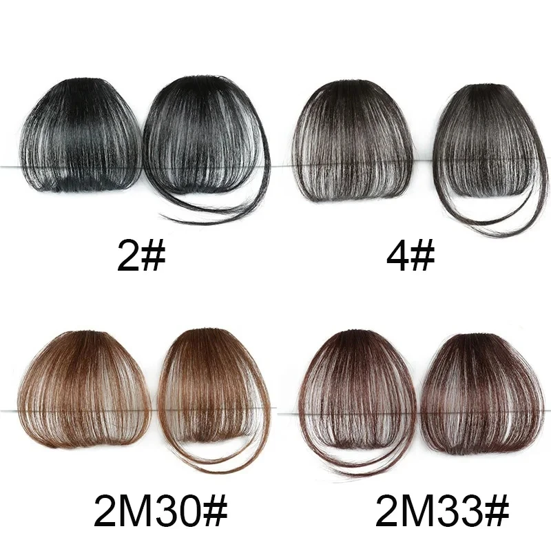 WIGSIN Synthetic Clip In Air Bangs Hair Extensions Short Straight Hairpiece Wig For Women Daily Use Hair Accessories