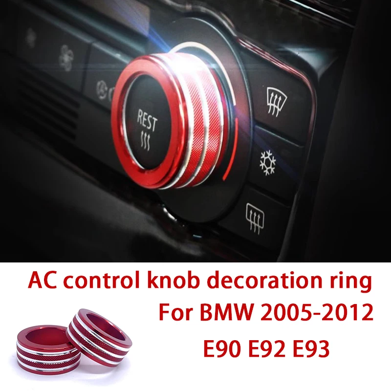 2Pcs Auto A/C Einstellen Knopf Dekoration Rimg Metall Trim Abdeckung Für BMW 2005-2012 E90 E92 e93 320i 325i Innen Zubehör