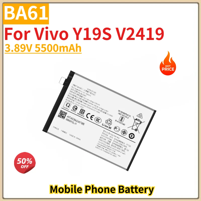 

Высокое качество BA61 телефонный аккумулятор 3,89 В 5500 мАч для Vivo Y19S V2419 совершенно новый сменный аккумулятор