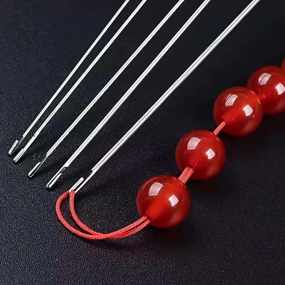 4/5pcs Set of Bead Needles with Side Openings for Easy Threading, Suitable for Handicraft and DIY Bead Making 17cm/6.69inch