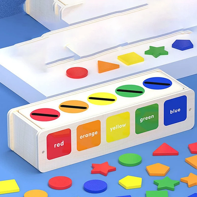 Montessori Toys Matching Box para bebês, seleção de cores e formas, brinquedos educativos, 1 a 3 anos