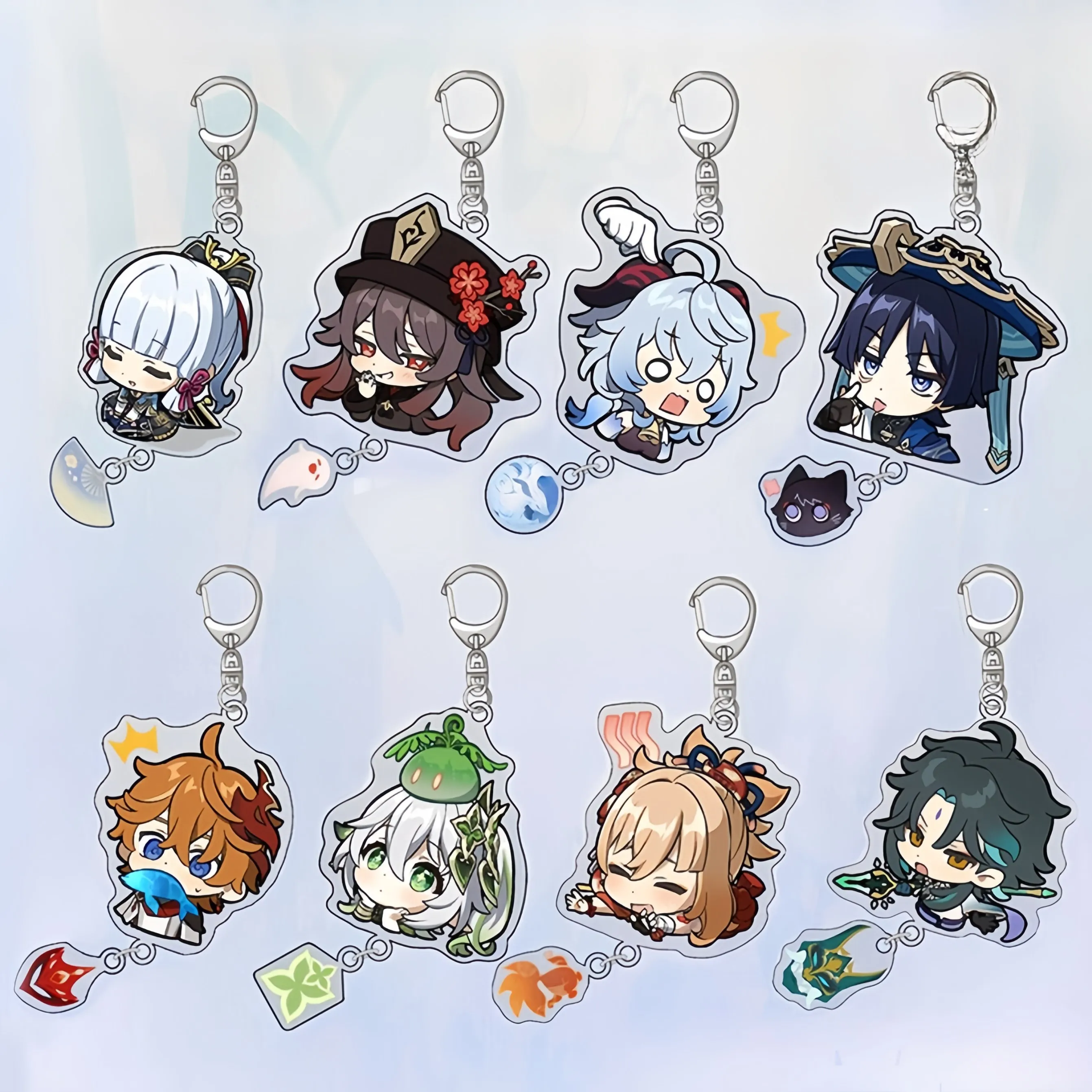 Acrylic Game Genshin Impact Kunikuzushi Morax Keychain Badge Cartoon Cosplay Pendant Accessories Fans Bag Charms Friends Gift