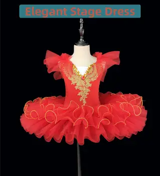 夏季舞台芭蕾舞裙 女童表演蓬蓬裙 兒童服裝 女童網紗公主裙 兒童節 8 最佳銷售 女孩芭蕾舞裙 - №4