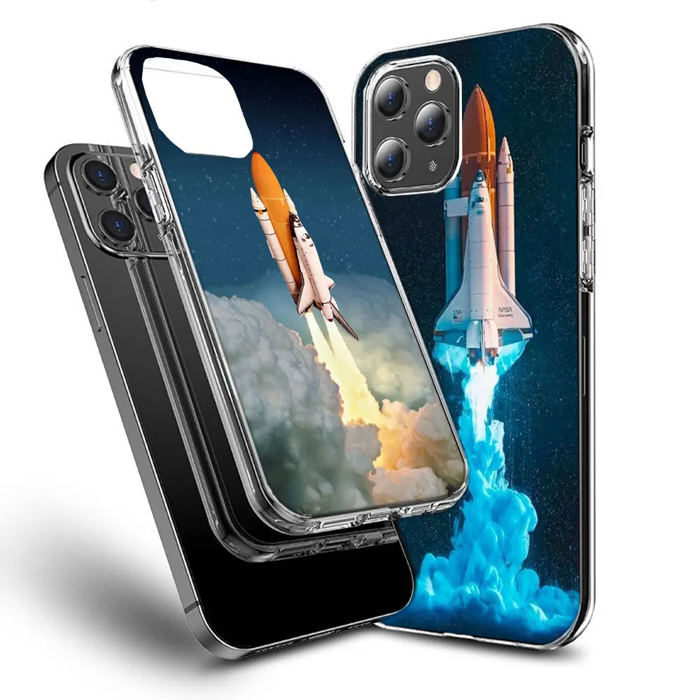 Space Shuttle Navigation Phone Case For Apple Iphone 15+ 14 Plus 16 Pro Max 12 13 Mini 11 Pro X XS Max XR Cover Shell Coque