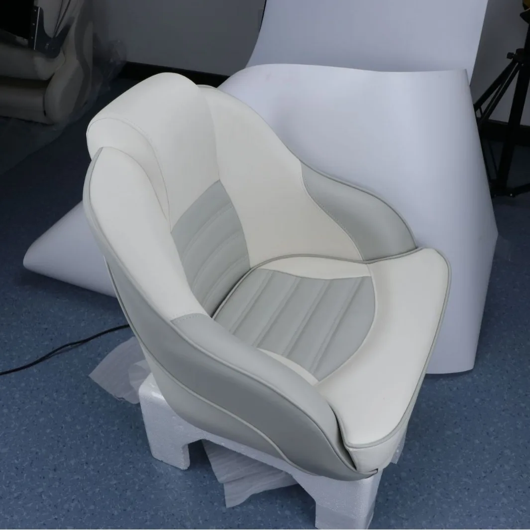 Deluxe Marine Bucket Boat Seat - Ergonomic Captain Chair with UV-Resistant Vinyl for Pontoon, Yacht & Fishing Boat