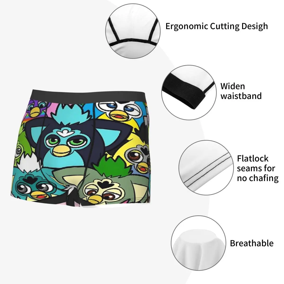 Boxer Underpants Shorts Nightmare Furby Cartoon Robot Toys (7) Panties Men's Comfortable Underwear for Homme Man Boyfriend Gift